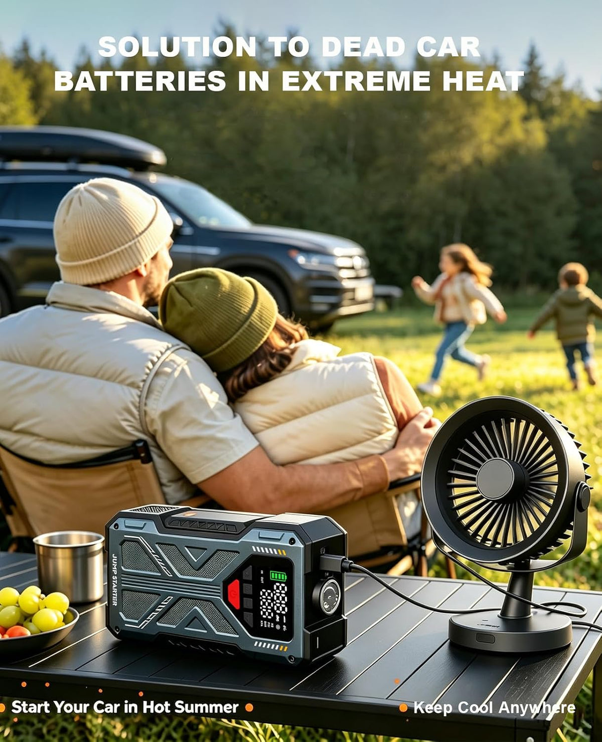 Jump Starter with Air Compressor, 4000A 12V Portable Car Jump Box, 150PSI Tire Inflator Battery Jumper Booster, Power Bank LED Flashlight, Car Emergency Kit for Vehicles (9.0L Gas / 8.0L Diesel)