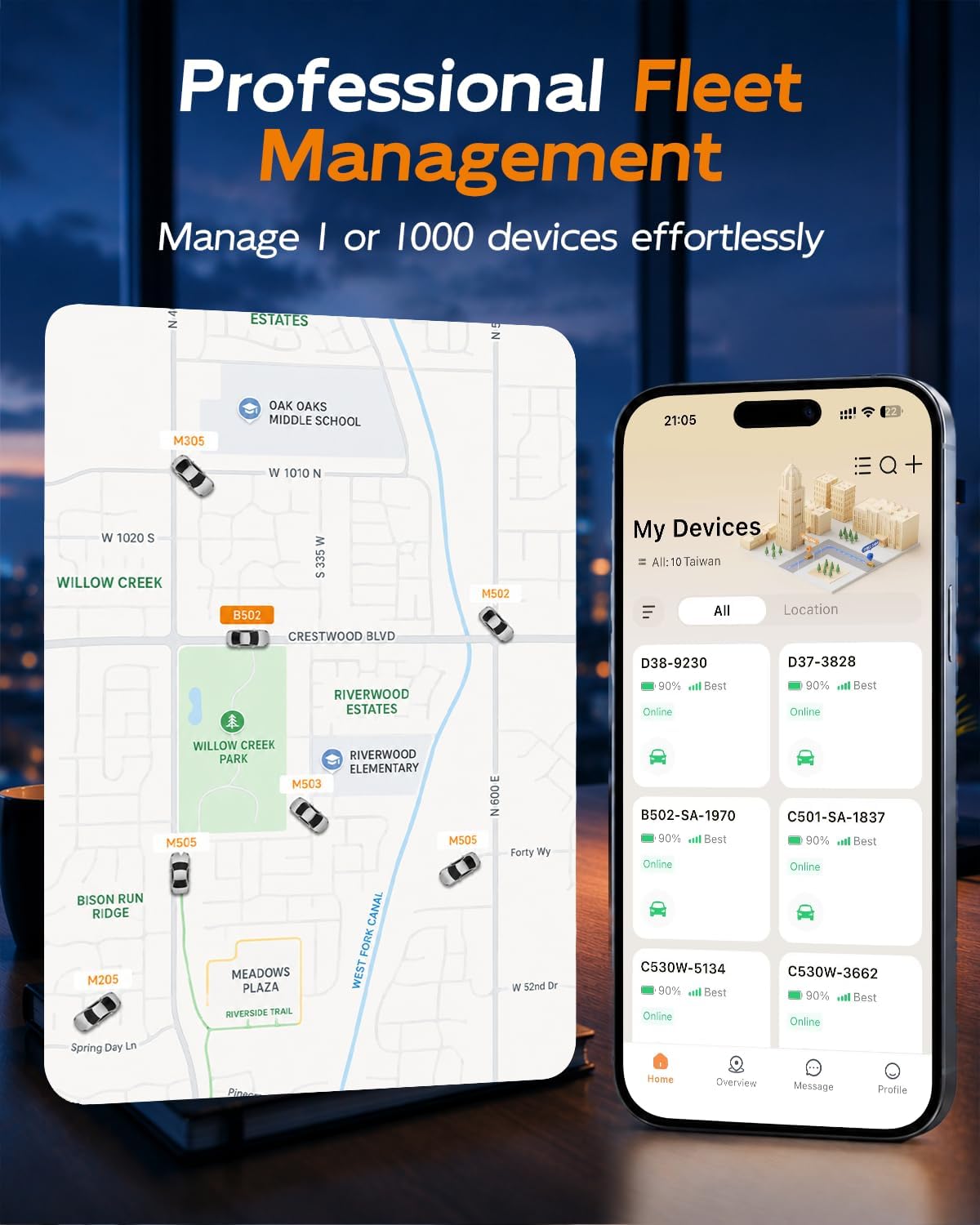 OBD GPS Tracker for Vehicles, No Subscription, No Monthly Fees, 4G LTE Built-in SIM, Data Plan Included, Plug & Play Car Tracker, Real-Time Location, Geofence Alerts for Cars & Fleets