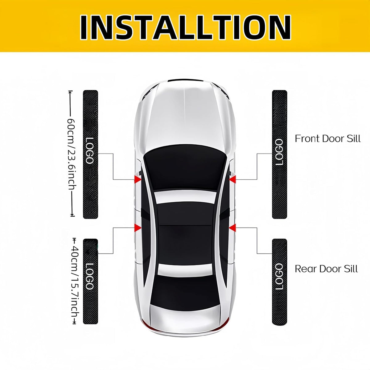 4PCS Car Door Sill Stickers Protecter Compatible with CRV Accessories