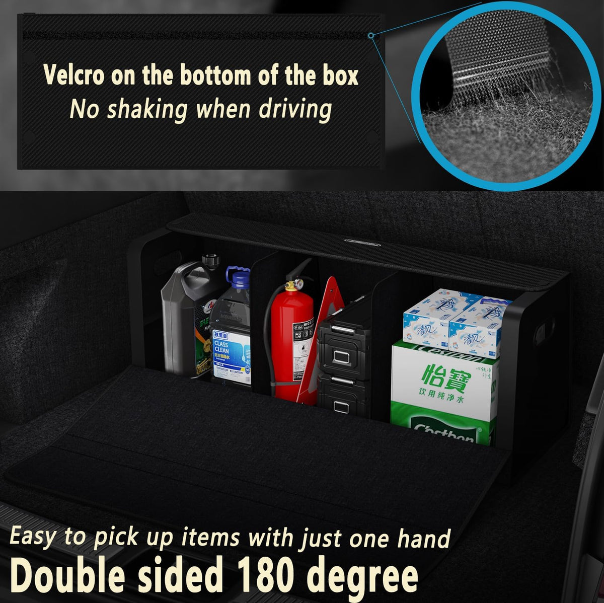 Trunk Organizers, Car Organizers, Storage Solutions, and Car Storage Organizers for SUVs, Sedans, Back Seats, and Luxury Vehicles with Lid, Leather, Small, Large (Carbon Fiber, XXL)