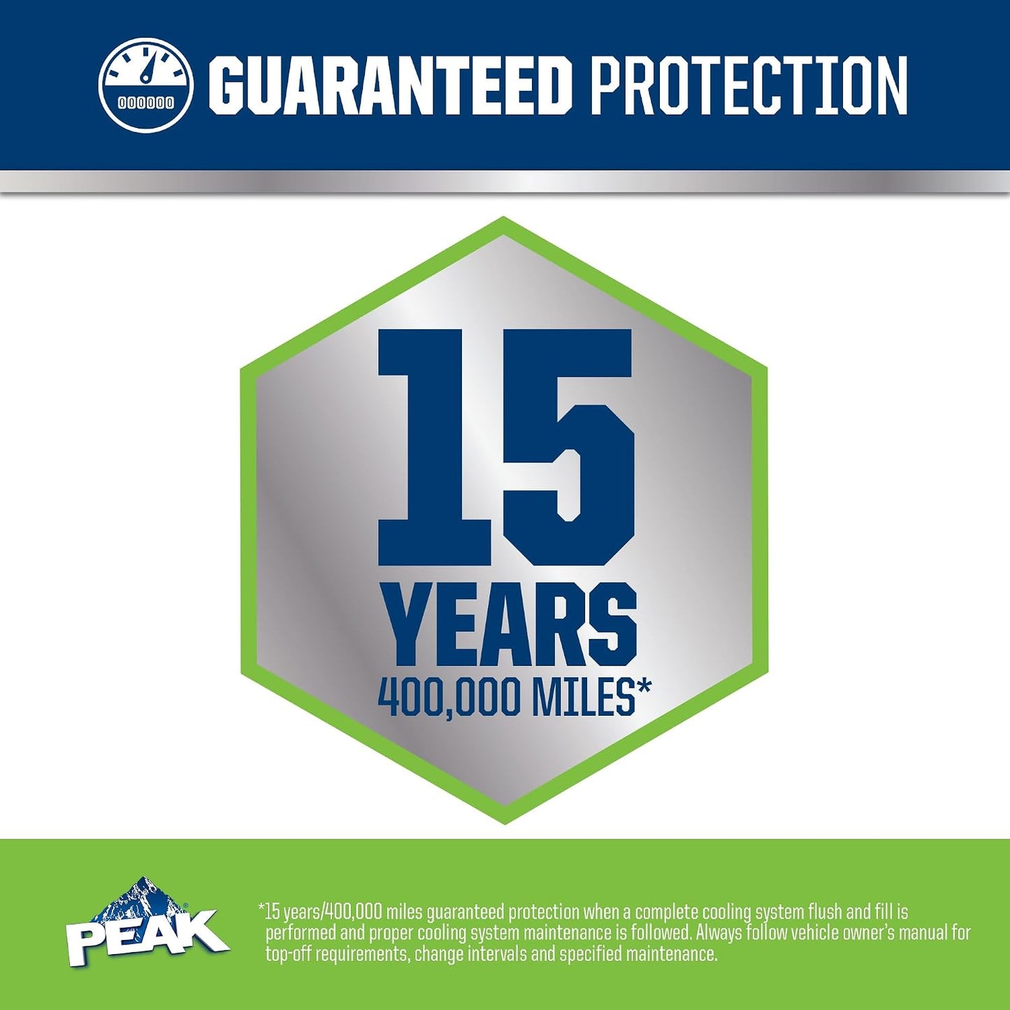 PEAK OET Extended Life Green Concentrate Antifreeze/Coolant for Asian Vehicles, 1 Gal.