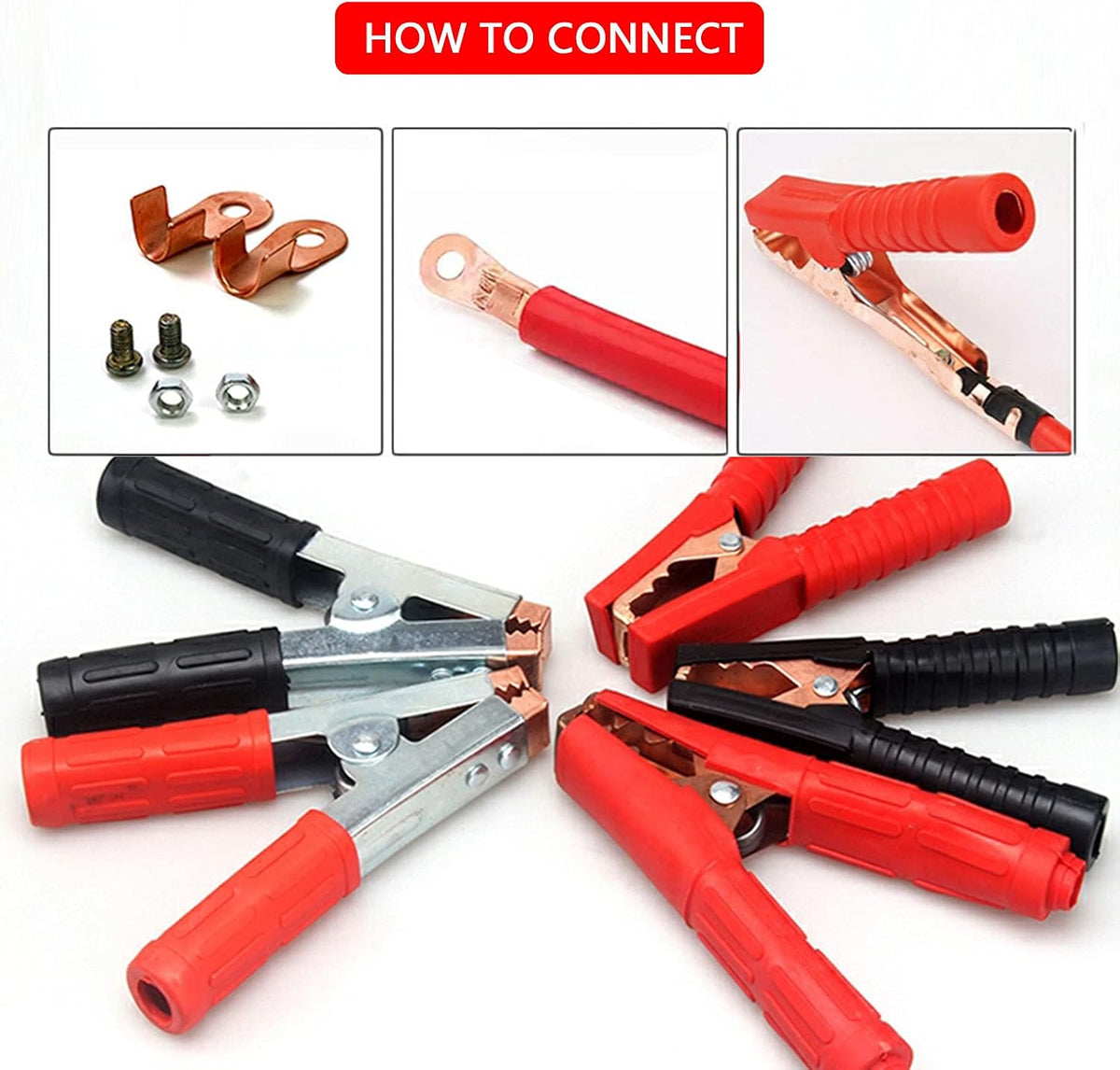1800A Heavy Duty Jumper Clamps,Pure Copper Battery Cable Clamp 12V/24V/36V/48V