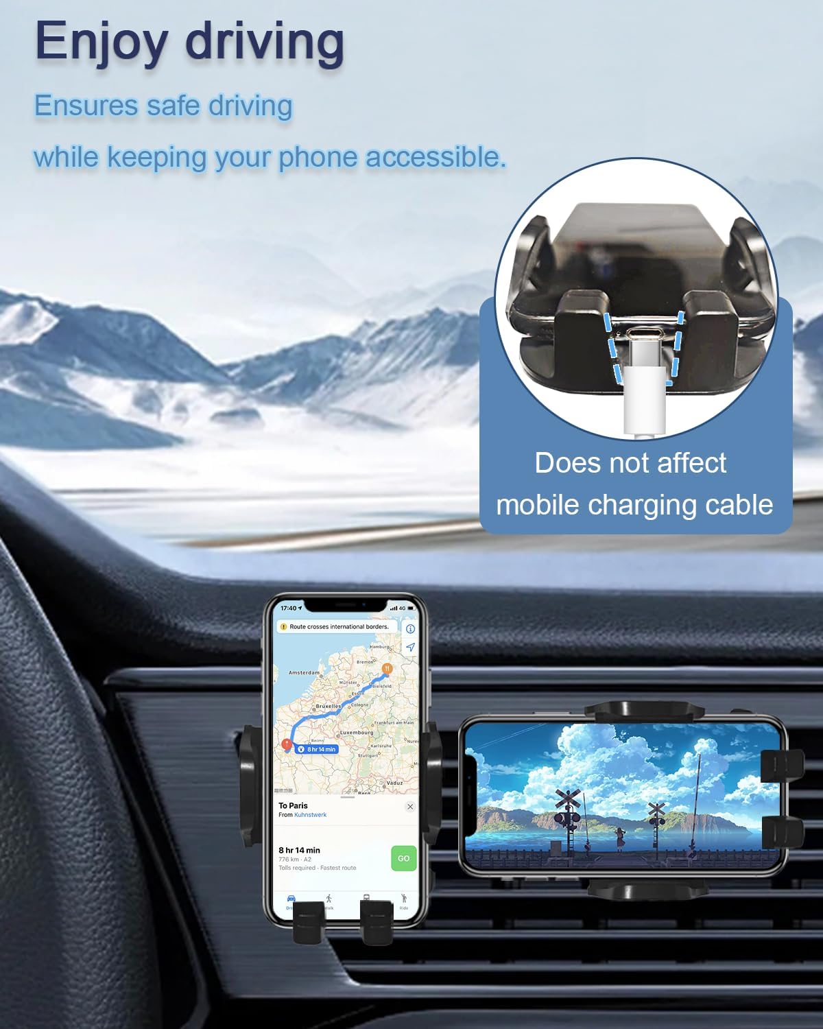 oricarmes 2026 Civic Phone Mount Civic Phone Holder for 2022-2026 Civic Accessories Compatible for All Cell Phones