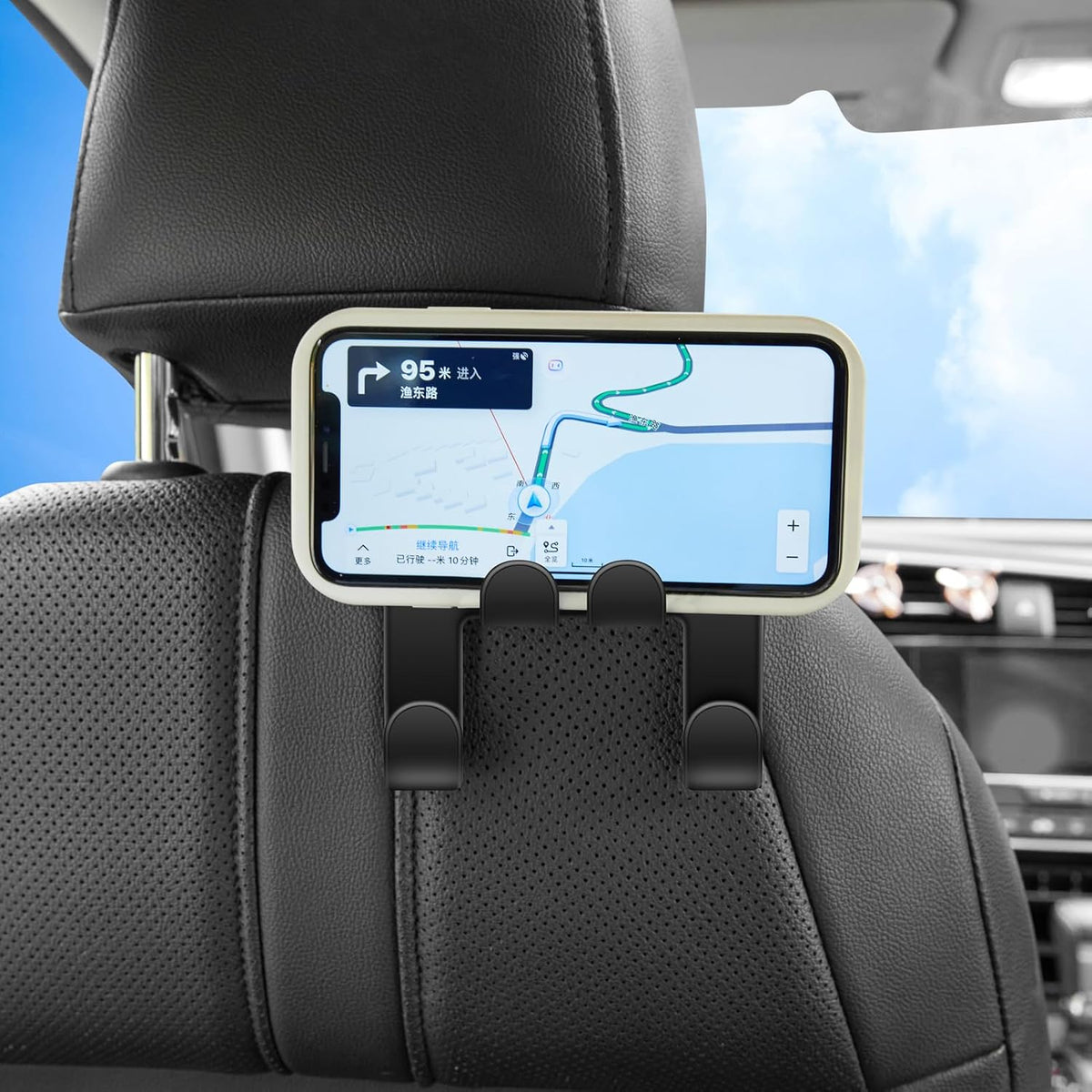 4 Pack Car Seat Headrest Hook,4 in 1 Car Back Seat Head Rest Hanger Storage Organizer Universal for Handbag Purse Coat Matching Cars Vehicle Interior