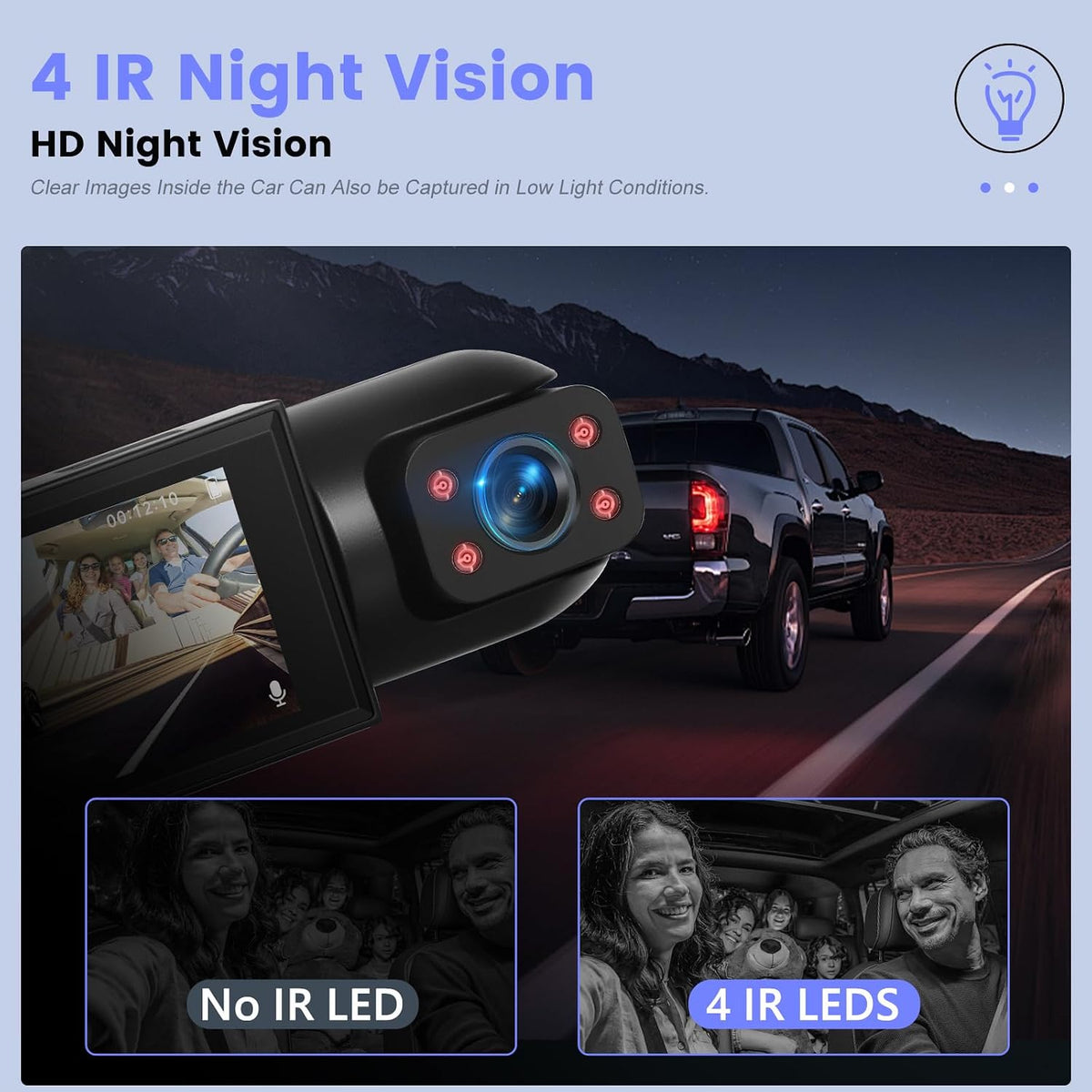 CAMECHO Dual Dash Cam Front and Inside, 1080P Dash Camera for Cars, 3.16 Inch Display, Night Vision, Loop Recording, Wide Angle, Exposure Compensation, Dashcam Driving Recorder