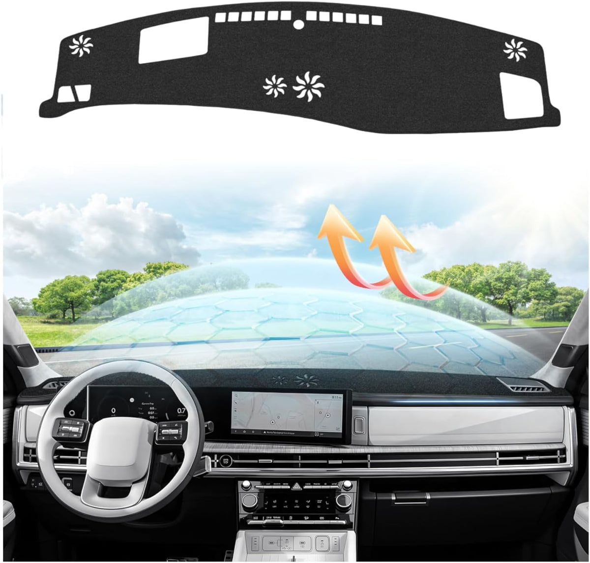 CARTIST Black Dash Cover for Chevrolet Camaro 2010-2015 Dashboard Cover Mat
