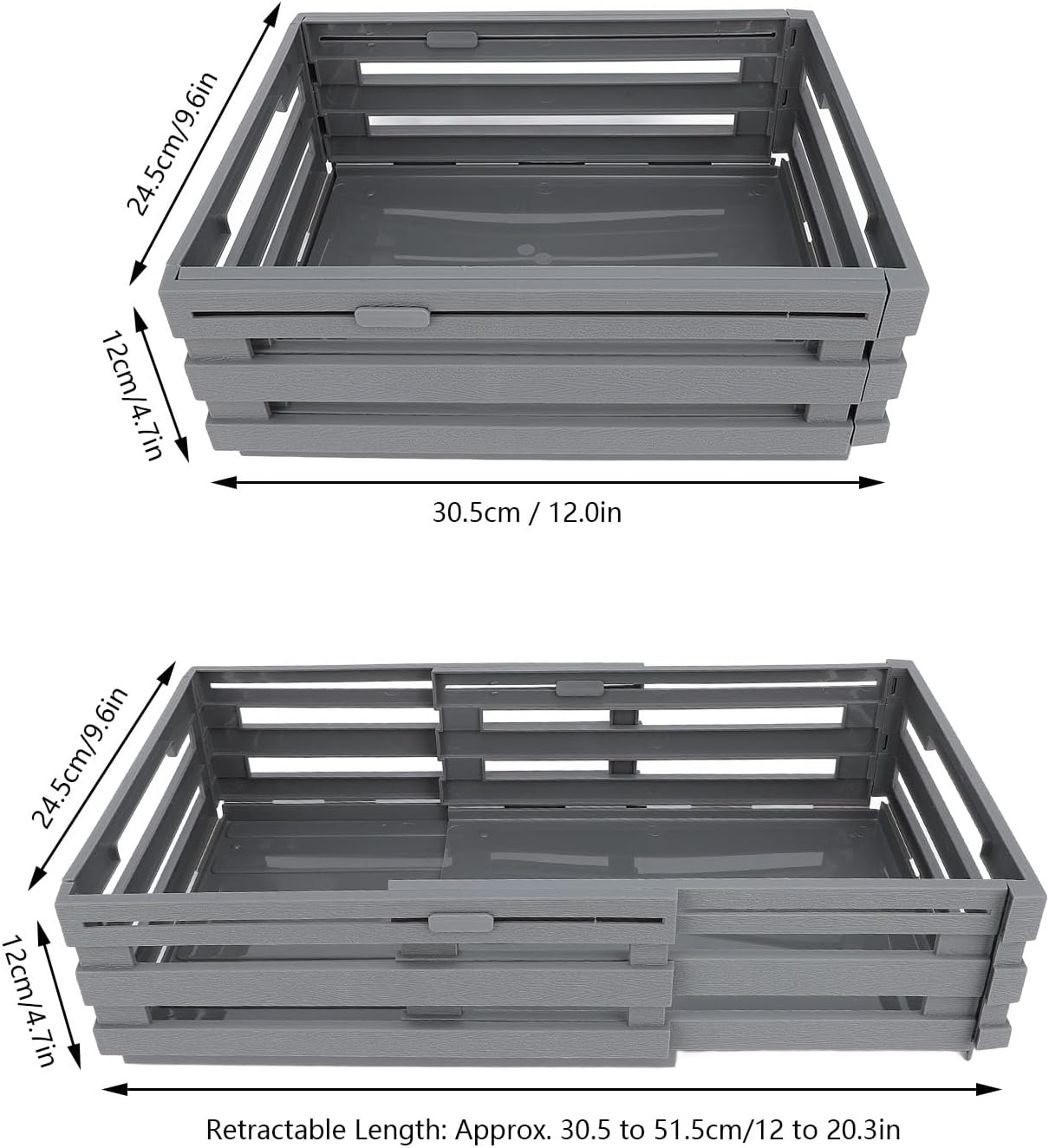 Retractable Storage Box, PP Stackable Sundries Storage Bin Expandable Bin Pantry Organizer Container Box for Outdoor Camping, Plant, Snack, Beverage, Underwear, Sock
