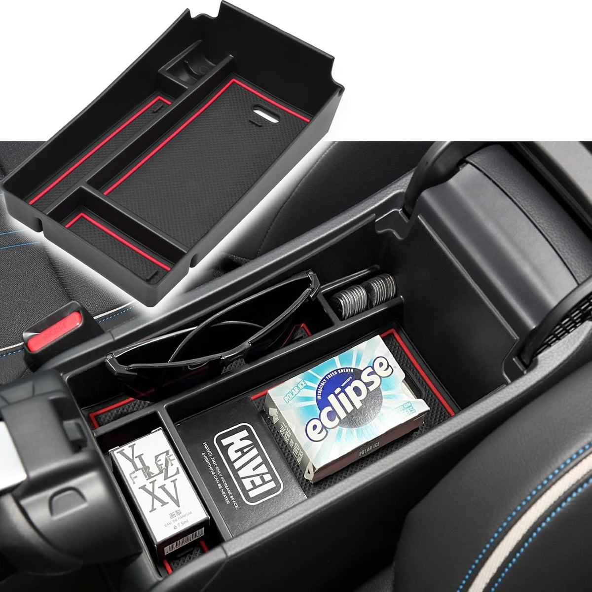 Center Console Organizer Tray for Honda HRV 2023-2027 Accessories, Black