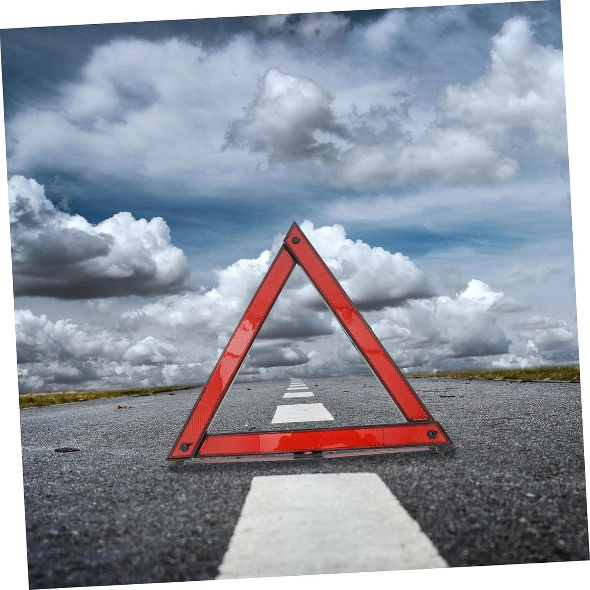 2pcs Car Warning Triangle Safety Sign Folding Red Plastic