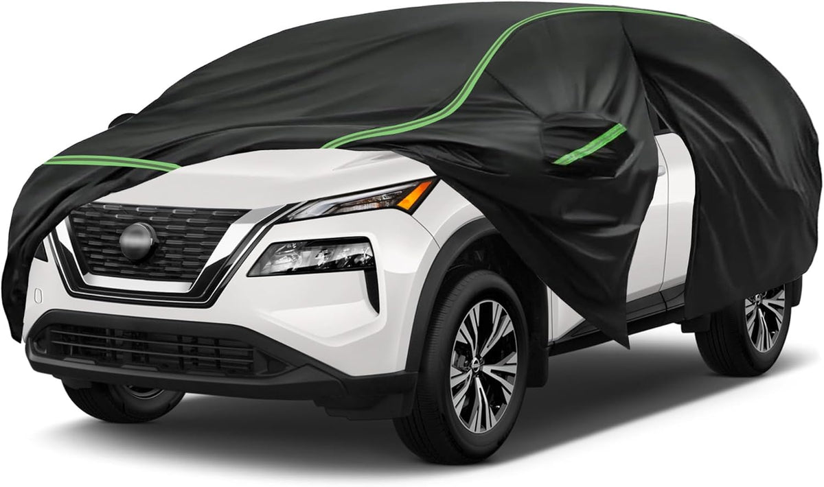 Car Cover for Nissan Rogue 2008-2025, SUV Size, 6 Layers Waterproof All Weather Protection, Sun UV Rain Snow Resistant with Windproof Straps & Reflective Design