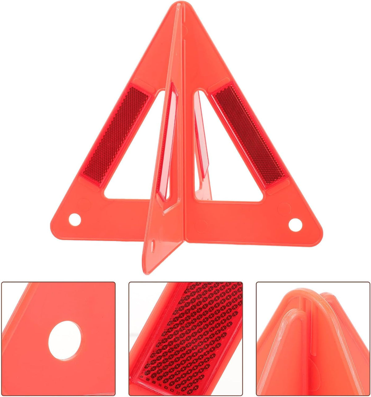 Reflective Triangle Warning Sign for Roadside Safety and Vehicles