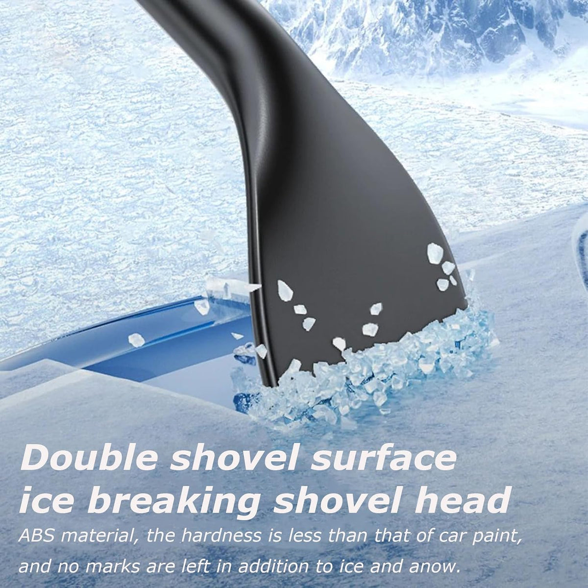 3 In 1 Snow Brush and Ice Scraper for Car Windshield EOHMAK Extendable Snow Removal 360° Pivoting Vehicle Winter Shovel Brush Snow Scraper with Long Handle(Gray)