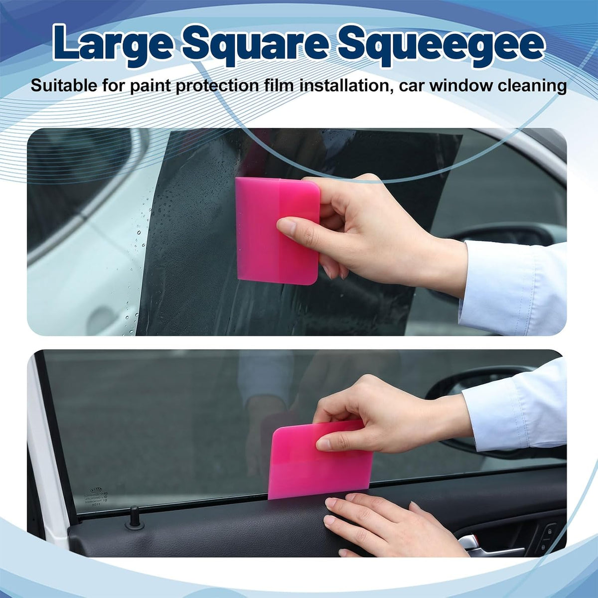 7pcs TPU PPF Squeegee Kit for Car - Anti-Scratch Soft Rubber Squeegee for Vinyl Wrap, Window Tint Tools, Paint Protection Film & Household Cleaning - Pink