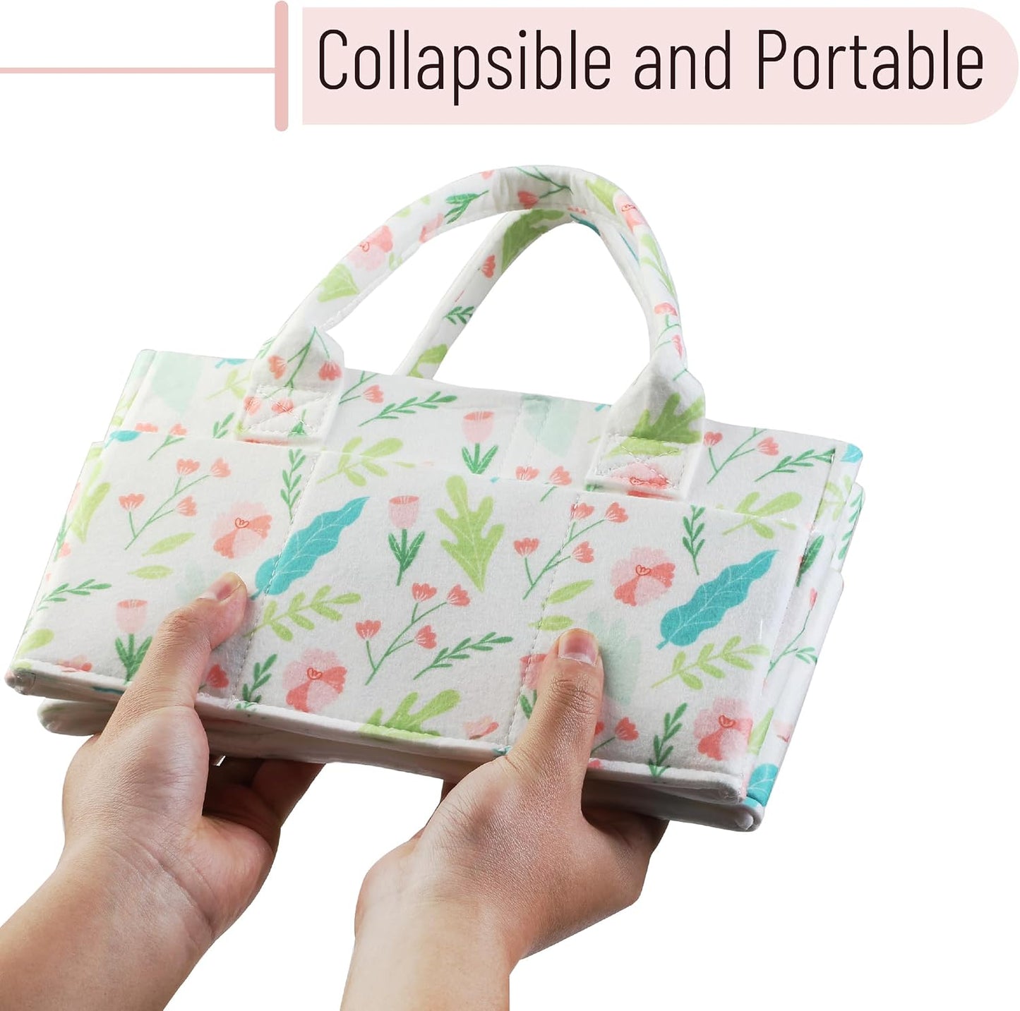 Mr. Pen- Baby Diaper Caddy Organizer, Blooming Palette | Nursery Storage Bin and Car Organizer for Diapers and Baby Wipes