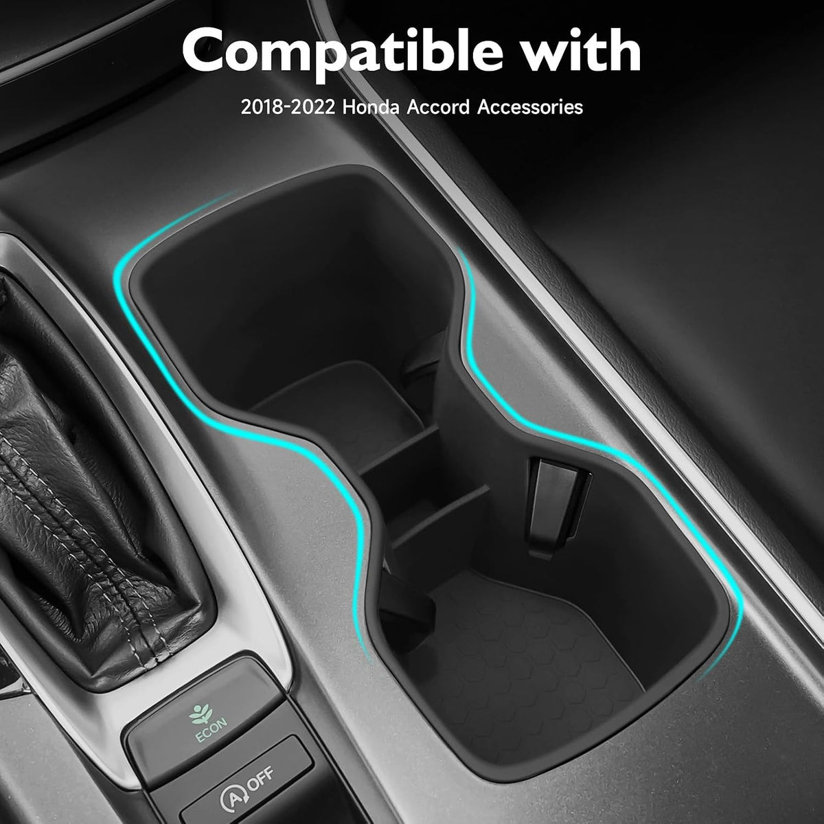Center Console Cup Holder Insert for 2018-2022 Honda Accord Accessories Replace Accord Cup Holder Non-Slip Silicone