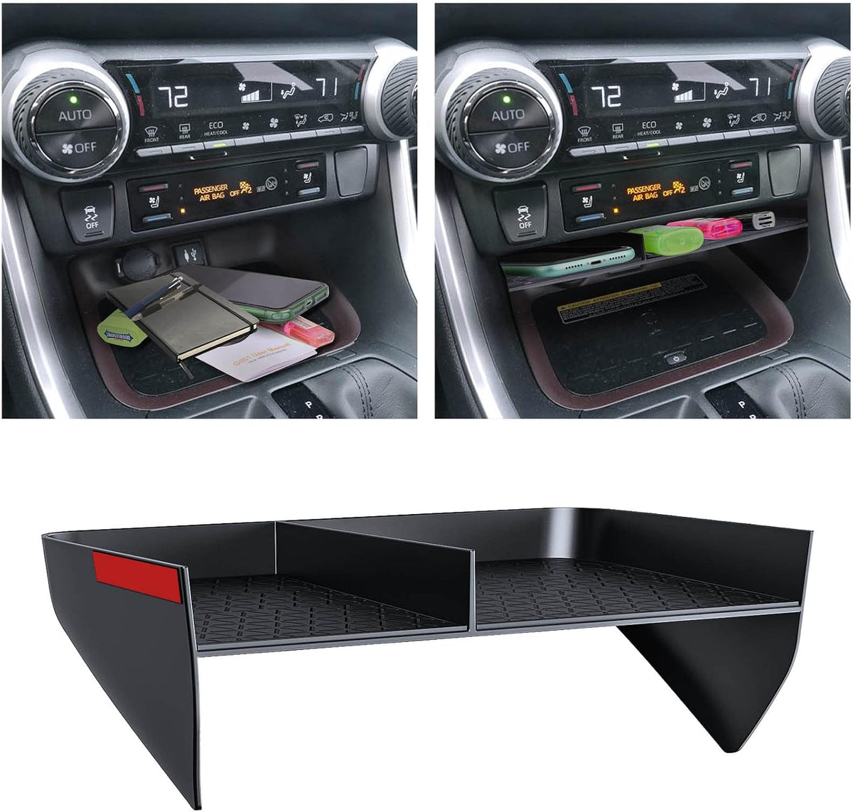 DIAMOOKY Upgraded Center Console Organizer for Toyota RAV4 2019-2025, 2pcs