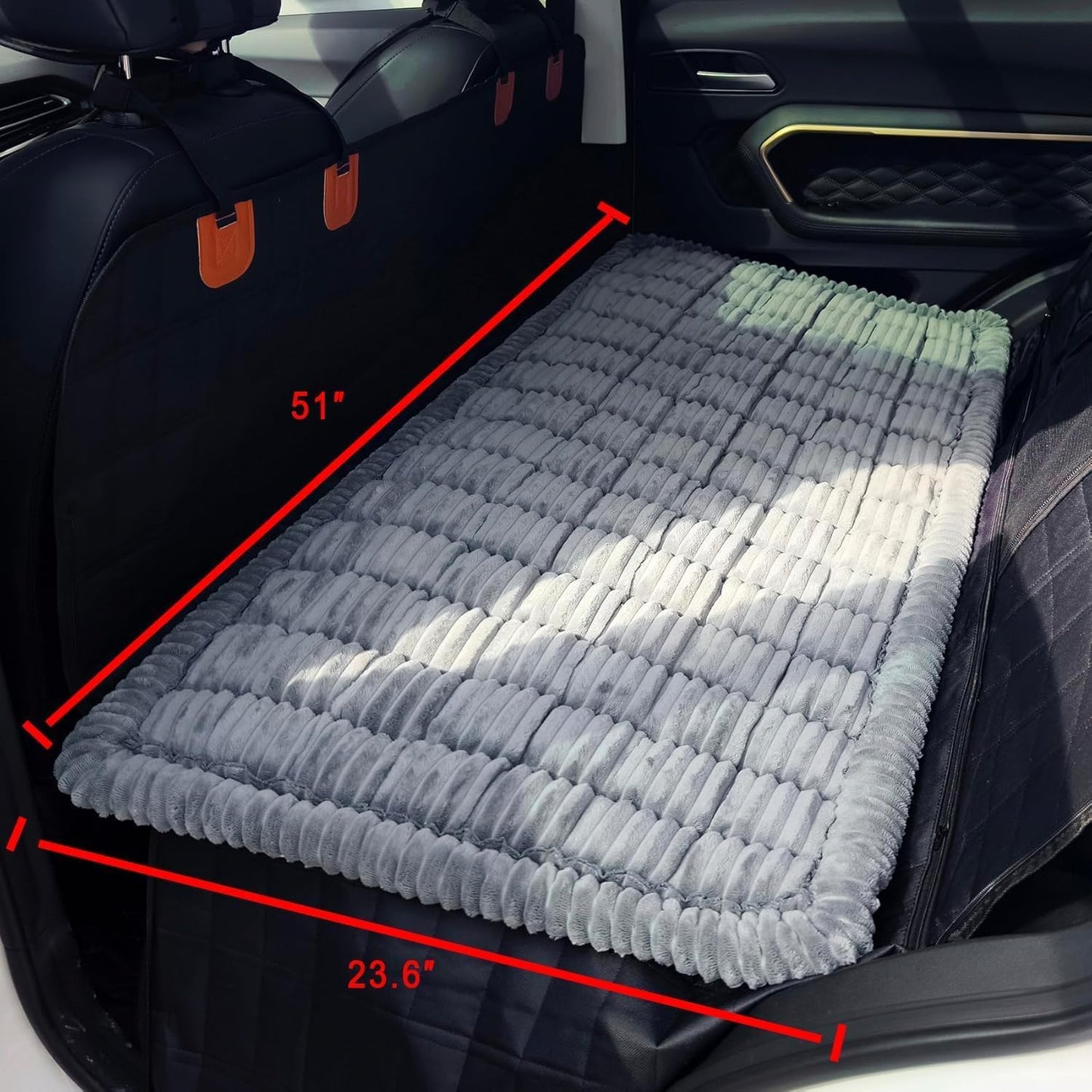 Dog Bed for Car Back Seat Non-Slip, Backseat Dog Bed Mat for Backseat Extenders, Pet Car Blanket Seat Cover for SUVs Trucks Sedans, Soft Machine Washable Travel Dog Bed (51" x 23.5")