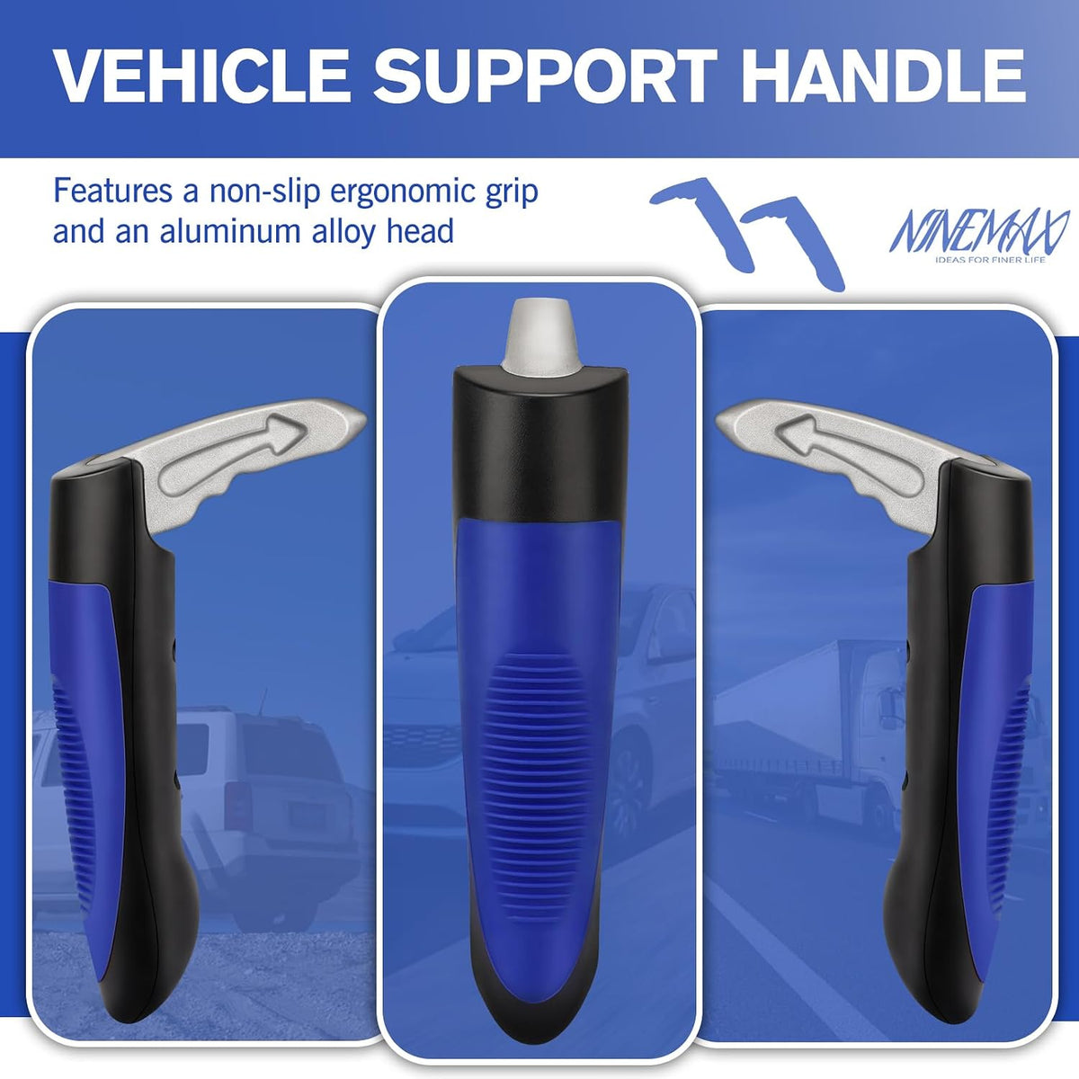 Car Door Assist Handle for Elderly & Handicap, Portable Car Cane (2pc) | Stable Support for Easy Vehicle Entry, Universal Fit for Most Cars, Lightweight & Portable, Non-Slip Grip, Tool-Free Setup