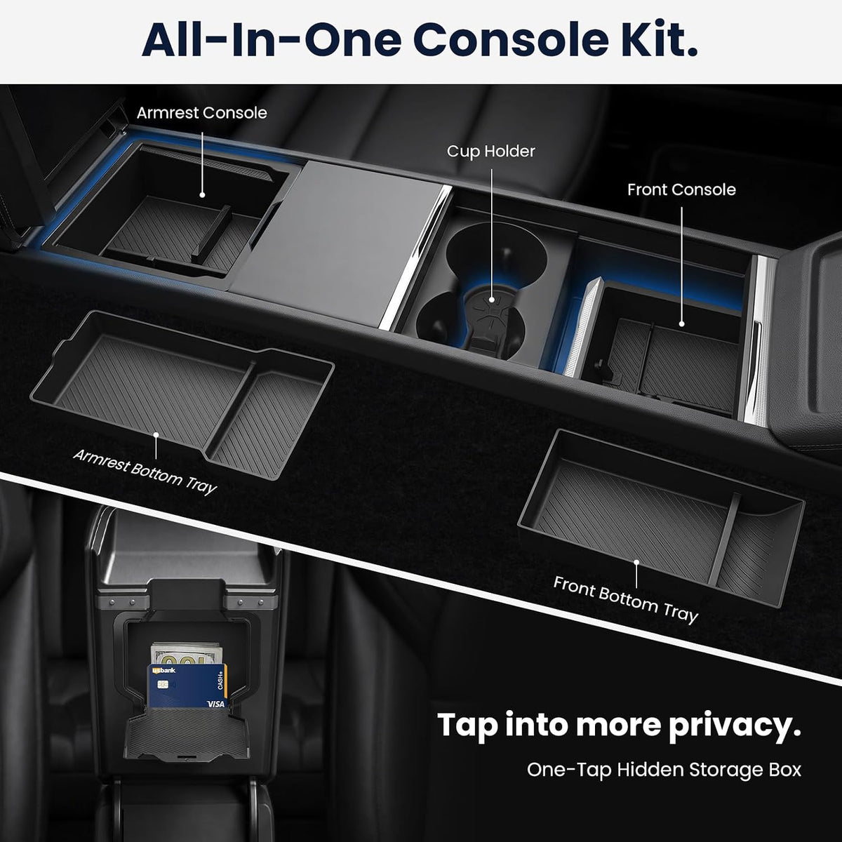 Tesla Model Y 8PCS Accessories Console Organizer 2025-2026 Juniper