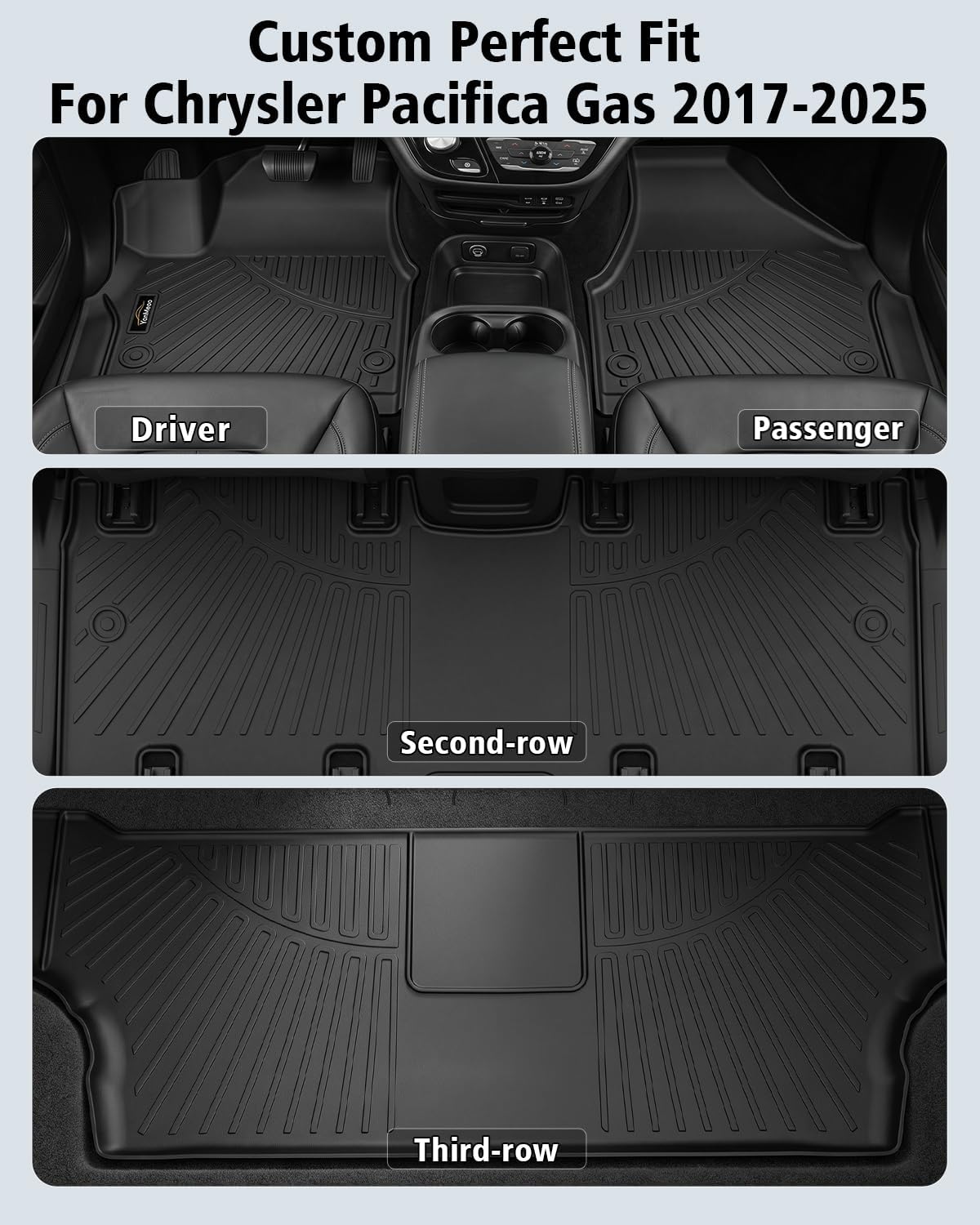 Floor Mats & Cargo Liner & Backrest Mat for Chrysler Pacifica 2017-2026 Gas