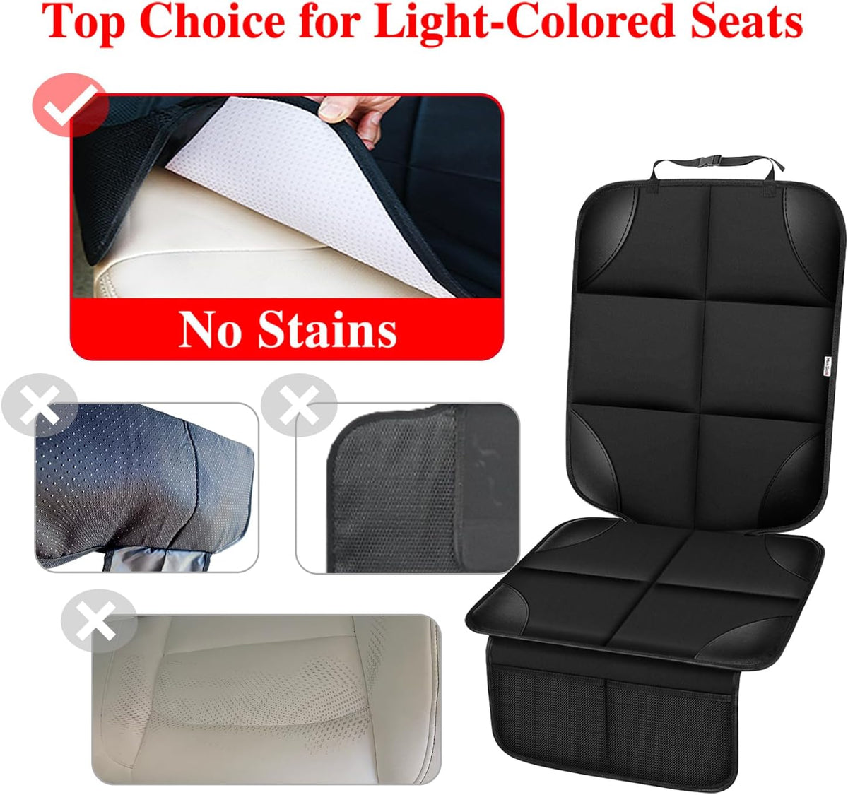 Meolsaek Car Seat Protector for Child Car Seat，Non-Slip Backing No Imprints