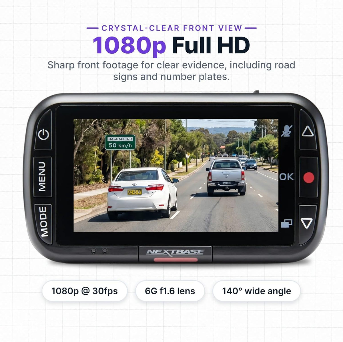 Nextbase 222x Front and Rear Dash Cam | Car Recording Camera | Full 1080p/30fps HD Recording DVR Cam | 140 Degree Wide Viewing Angle | SOS Emergency | Polarising Filter Compatible | Black