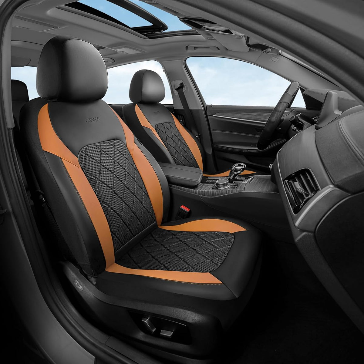Coverado Car Seat Covers, Front Seat Covers, 2 Front Automotive Seat Cover, Mesh Breathable Seat Protectors, Universal Fit for Most Cars