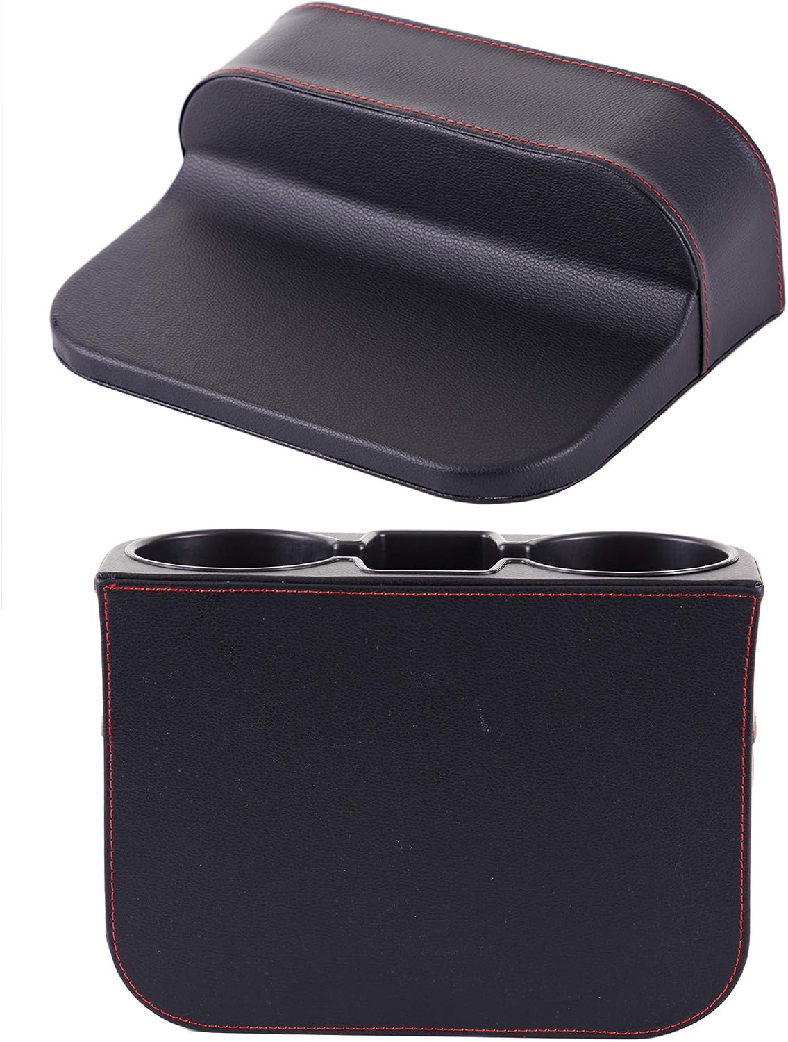 Cup Holder for Car, Car Seat Gap Organizer, PU Leather, XBD Black