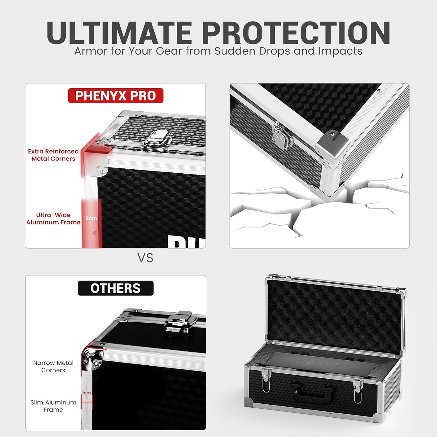 Phenyx Pro Wireless Microphone System PTU-5000-4H Bundle with The Customizable Extra Large Size Carrying Case