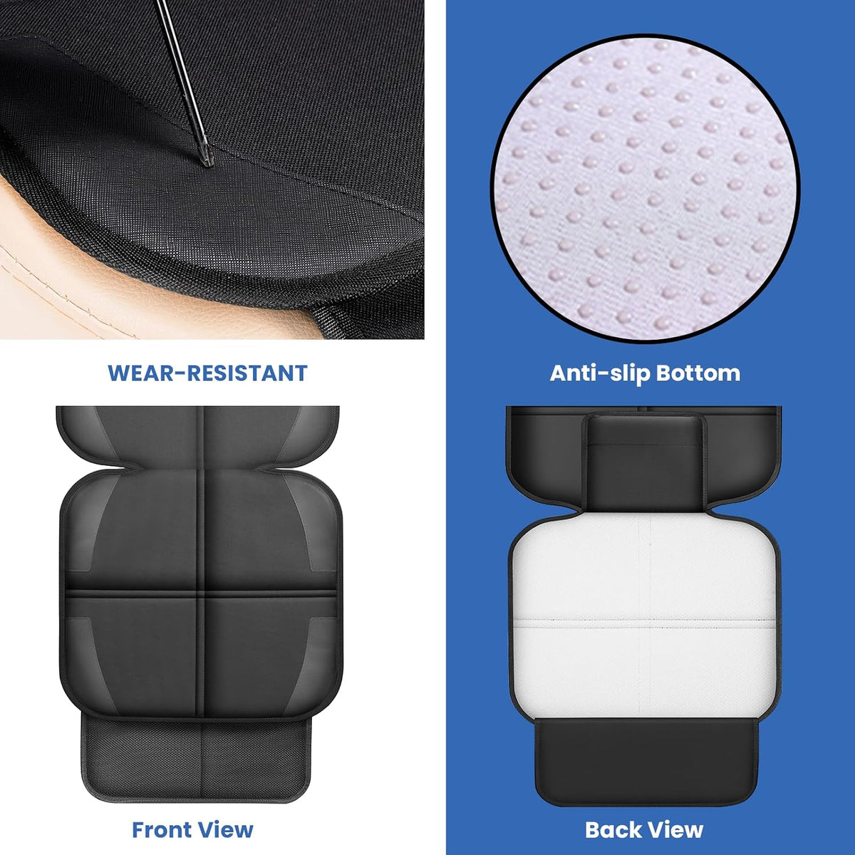 Meolsaek Car Seat Protector for Child Car Seat，Non-Slip Backing No Imprints