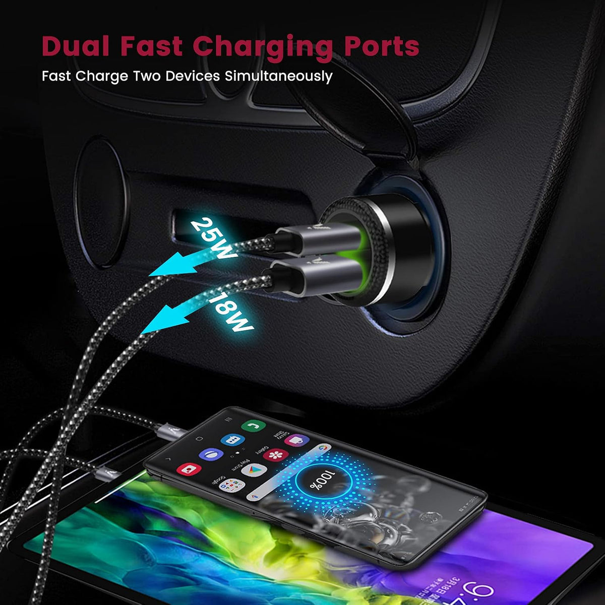 Super Fast Charger Type C Kit, VELOGK 25W PD/PPS USB C Wall/Car Charger