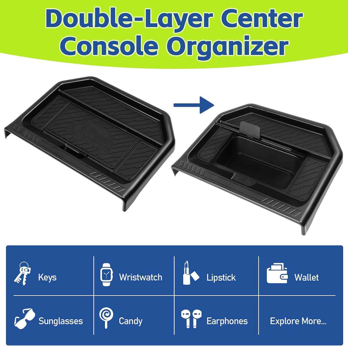 Dashboard Storage Tray Dash Organizer for Ford Maverick 2026 2025,Screen Dash Center Console Tray for Maverick Interior Accessories,Anti-Slip Dash Hidden Panel Behind Screen