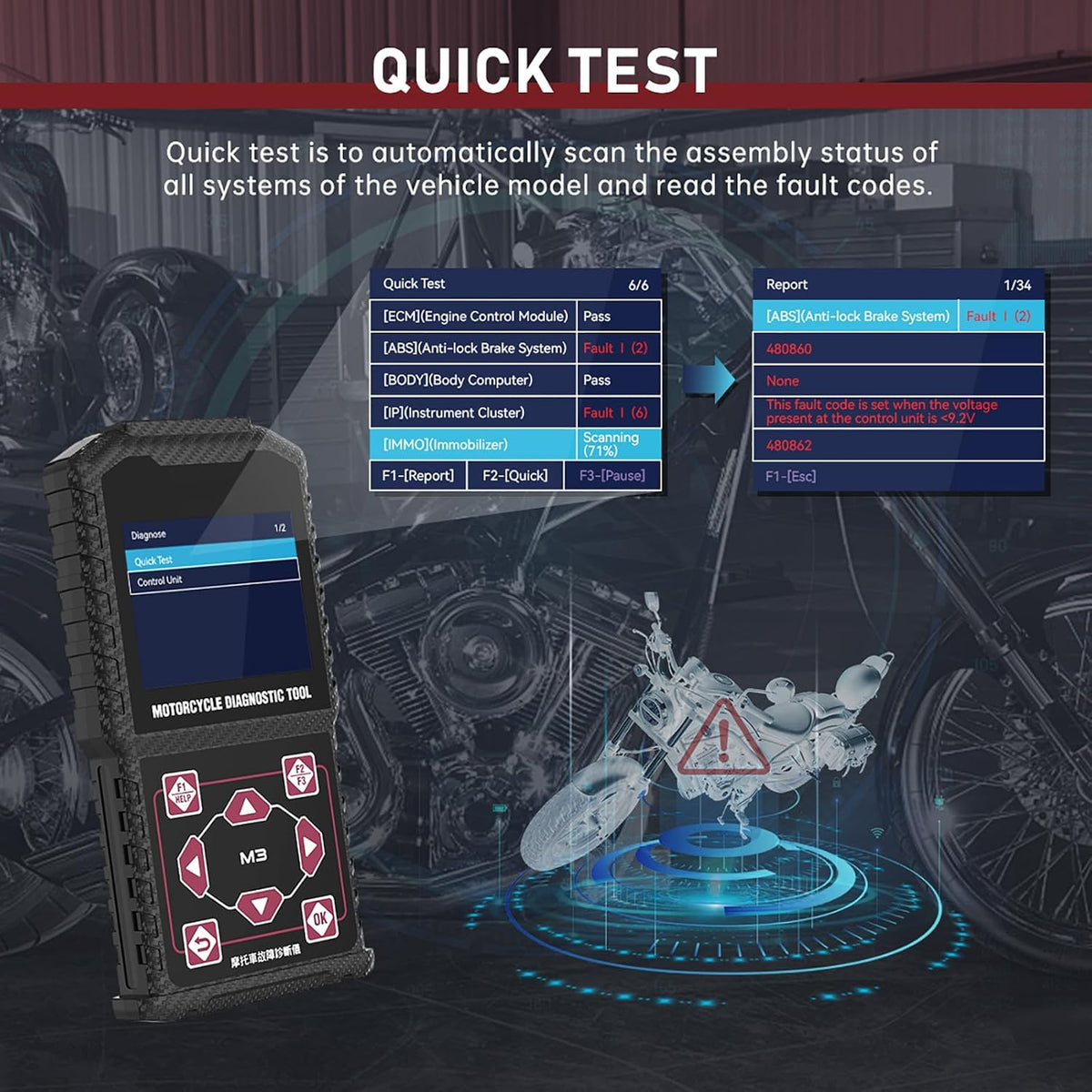 M3-A Motorcycle Diagnostic Tool for Honda, Kawasaki and Yamaha
