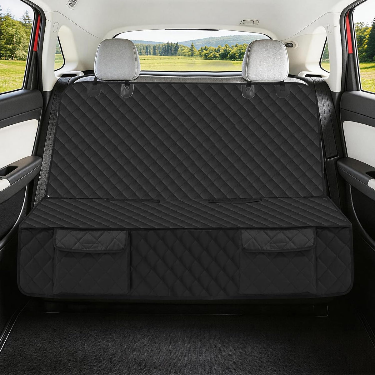 Bark Lover Deluxe More Durable Waterproof Backseat Protector, High Heat Resistant and Nonslip Back Seat Cover for Dogs Kids, Universal Size Fits Cars, Trucks, SUVs