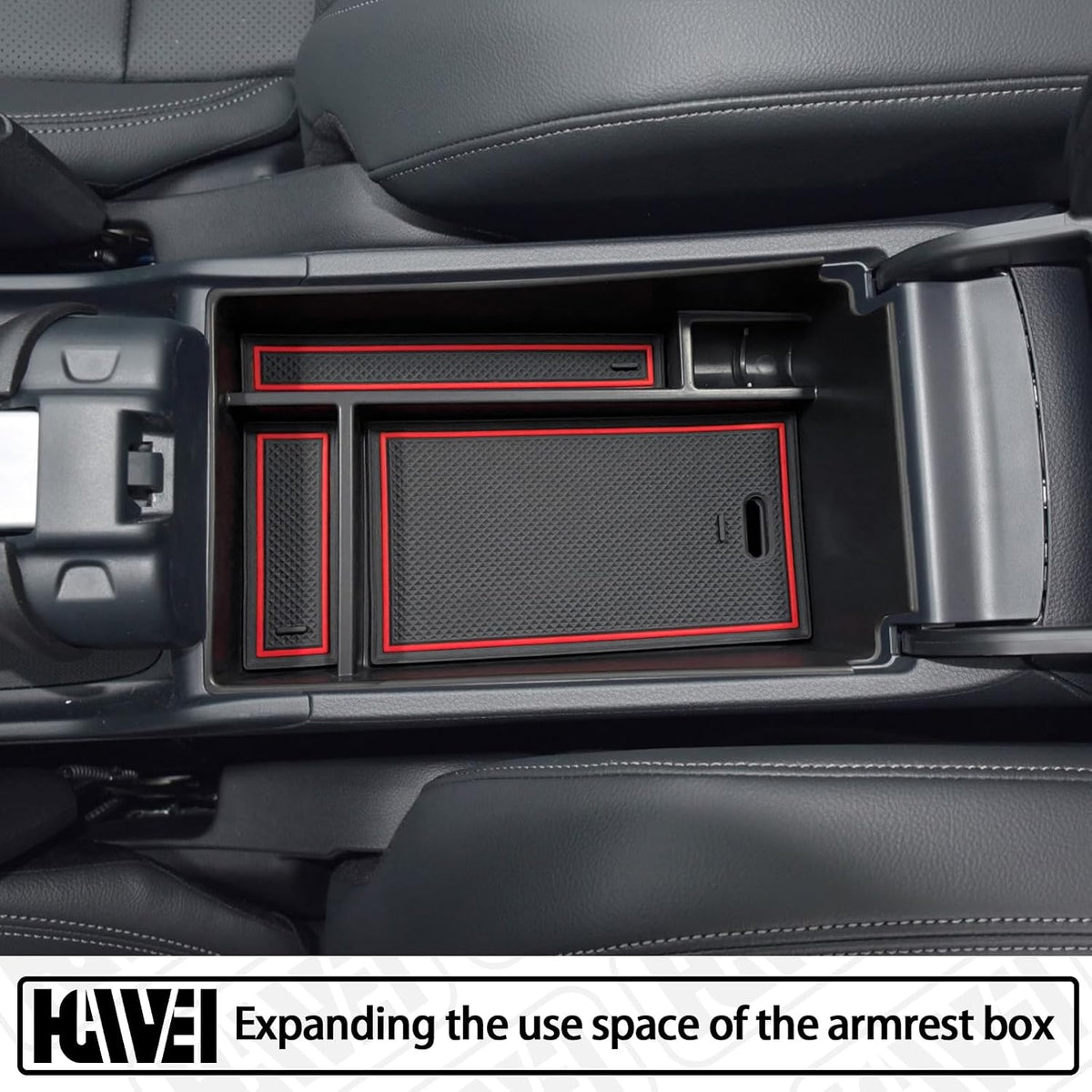 Center Console Organizer Tray for Honda HRV 2023-2027 Accessories, Red