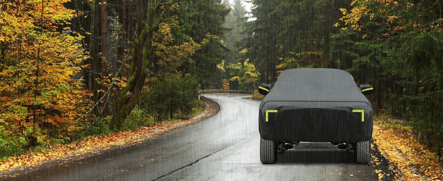 Car Cover Custom Fit for Toyota Tacoma 2005-2023,6 Layers Truck Cover Waterproof All Weather for Automobiles,Outdoor Full Exterior Cover,Rain, Sun, Wind Protection,Black