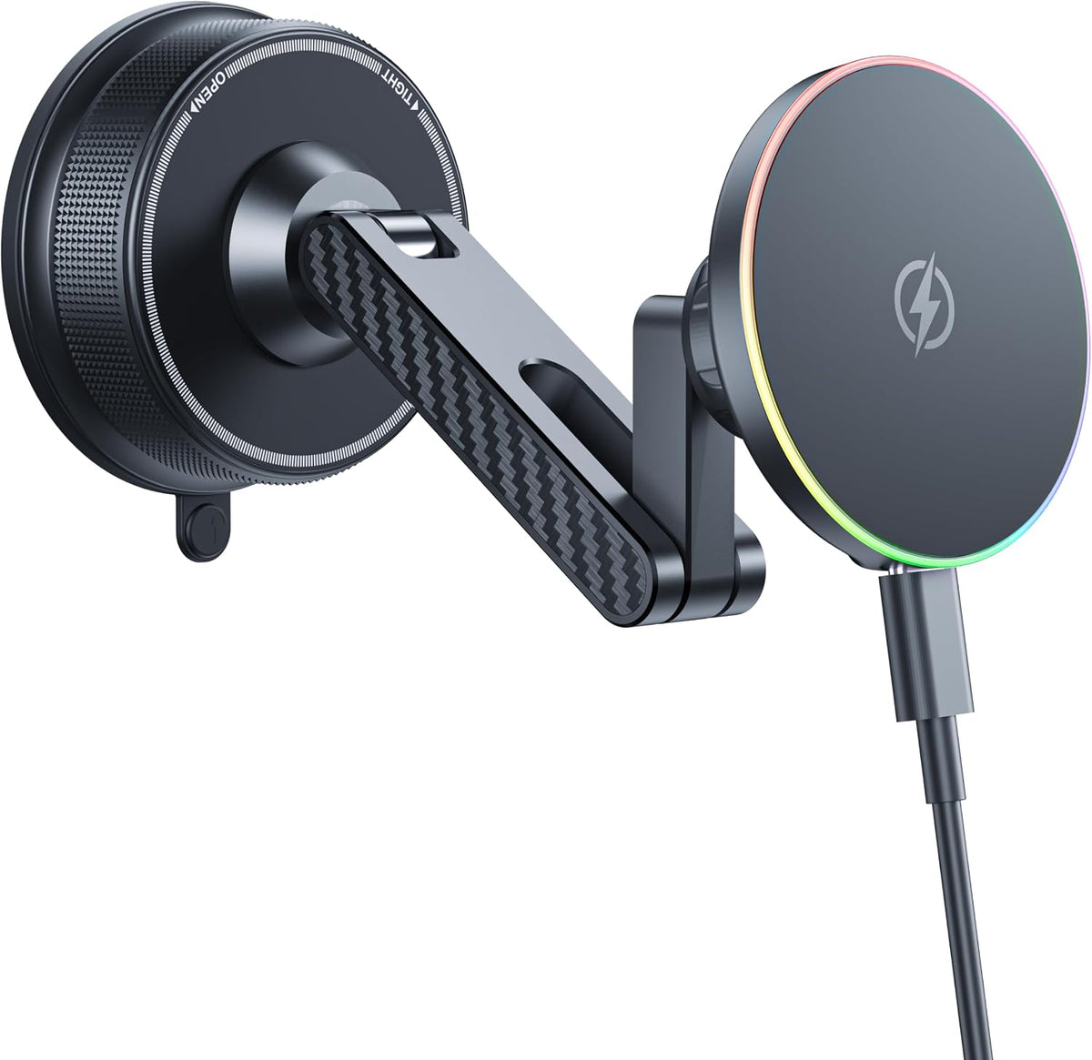 for MagSafe Car Mount Charger 15W Suction Cup Phone Mount 4-Axis Magnetic Car Phone Holder Charger for iPhone 17/16/15/14/13/12