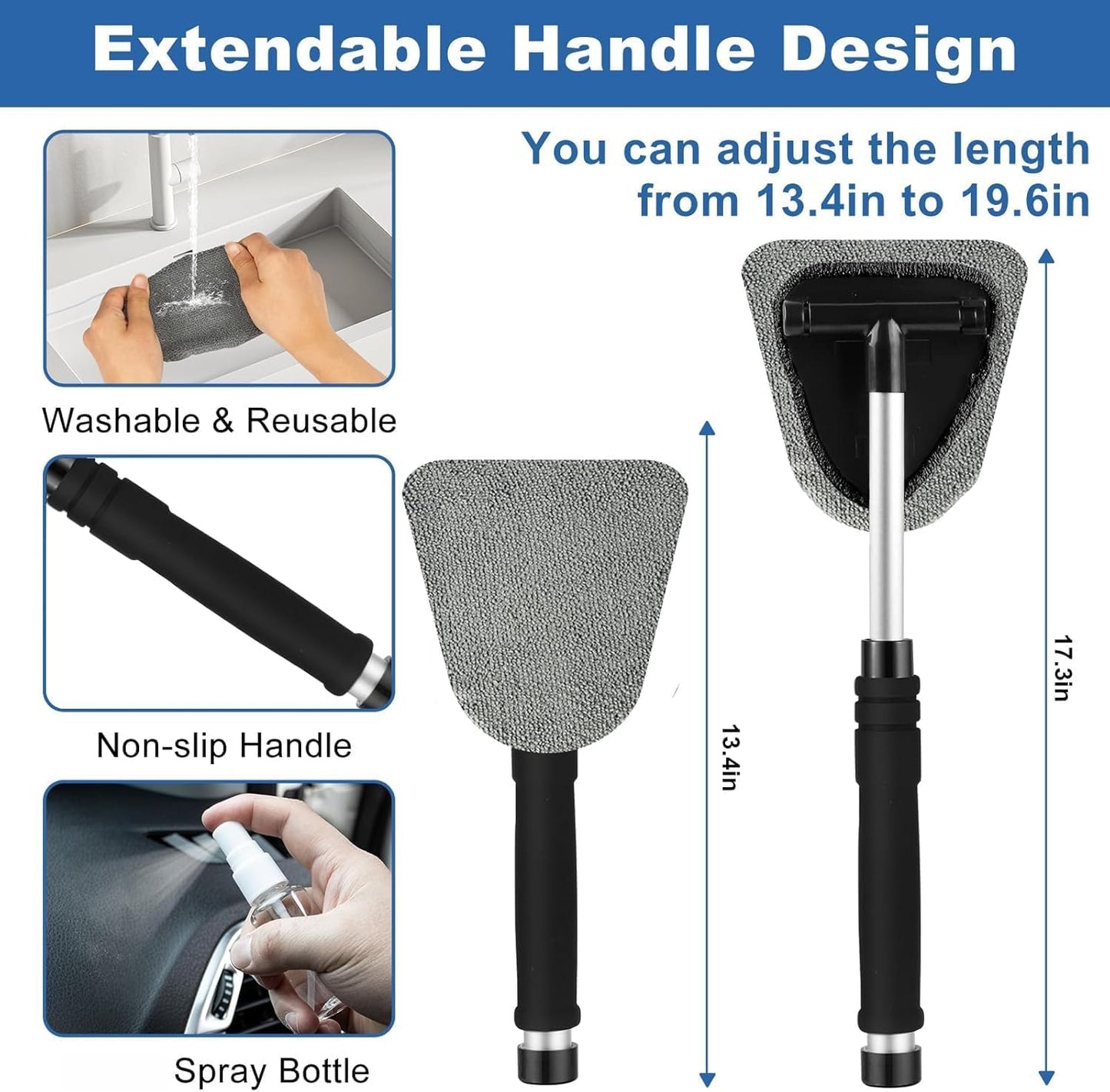 Windshield Cleaner Tool, 13Pcs Car Interior Cleaning Kit, Car Detailing Kit Interior Cleaner, Car Detailing Brushes, Car Cleaning Gel, Inside Cleaning Supplies Accessories for Women Men