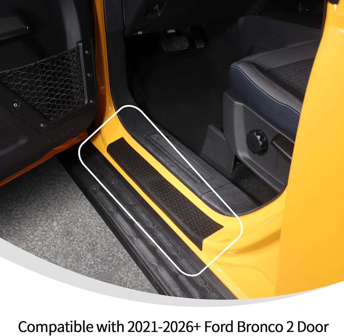 Linskip Door Sill Protector with Anti-Slip for 2 Door Ford Bronco 2021-2026