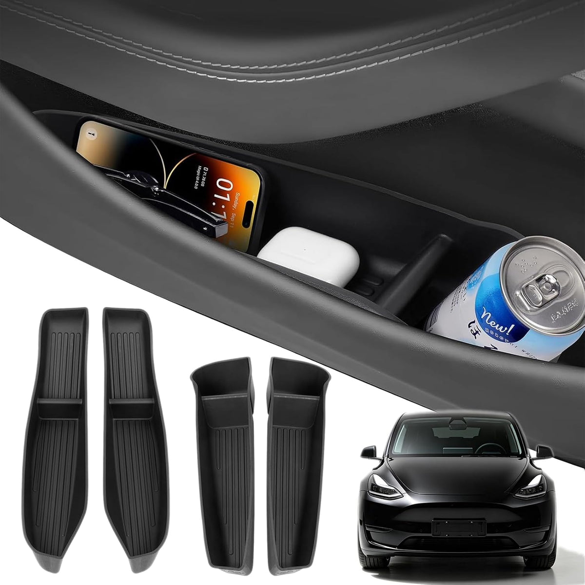 Canvcle Door Side Storage Box for 2025-2026 Tesla Model Y Juniper