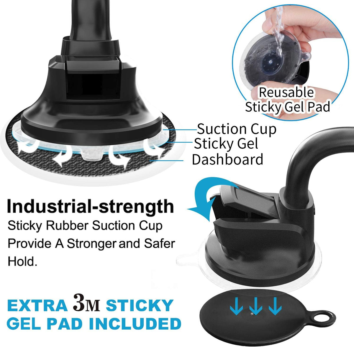 APPS2Car Magnetic Car Phone Holder Mount with Flexible Gooseneck Arm
