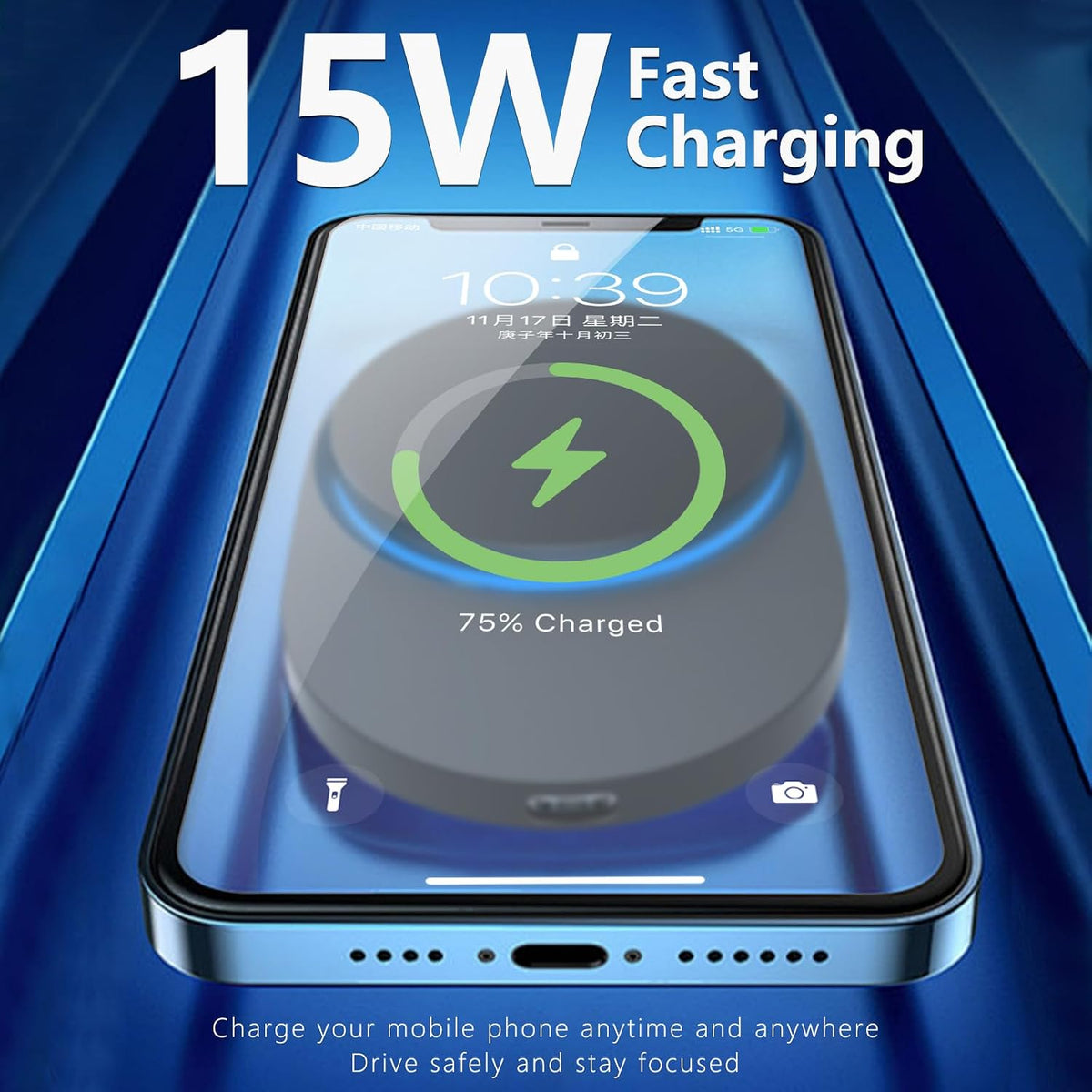 CLEC for Mercedes-Benz GLA-Class 2020-2024 Magnetic Wireless Charger Car Phone Holder Mount Custom Fit for Benz GLA-Class 2020-2024 15W Fast Charging Car Phone Holder Wireless Charger