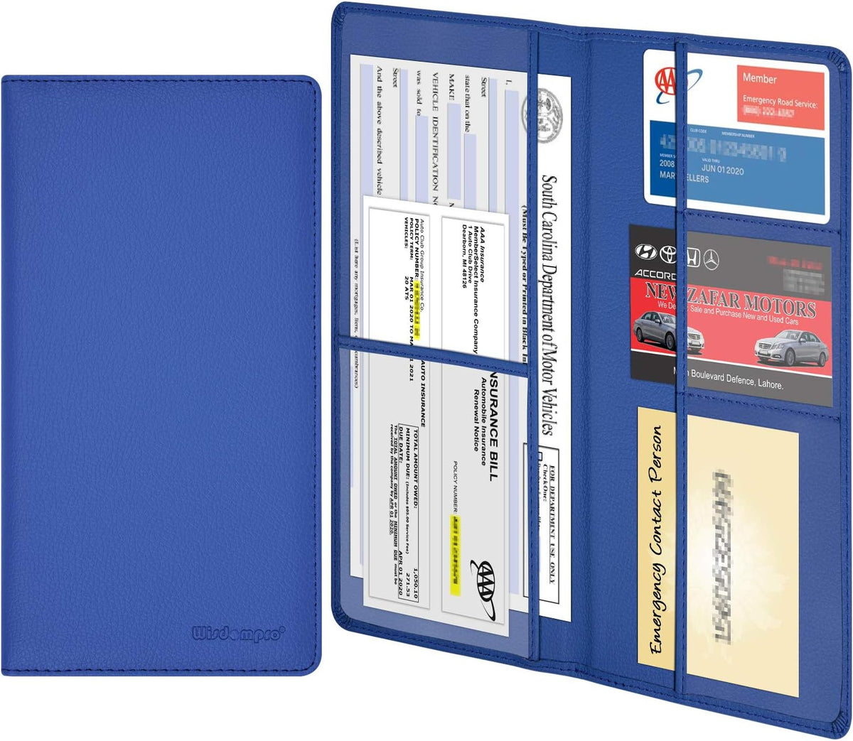 Wisdompro Car Registration and Insurance Holder, Document Card Organizer