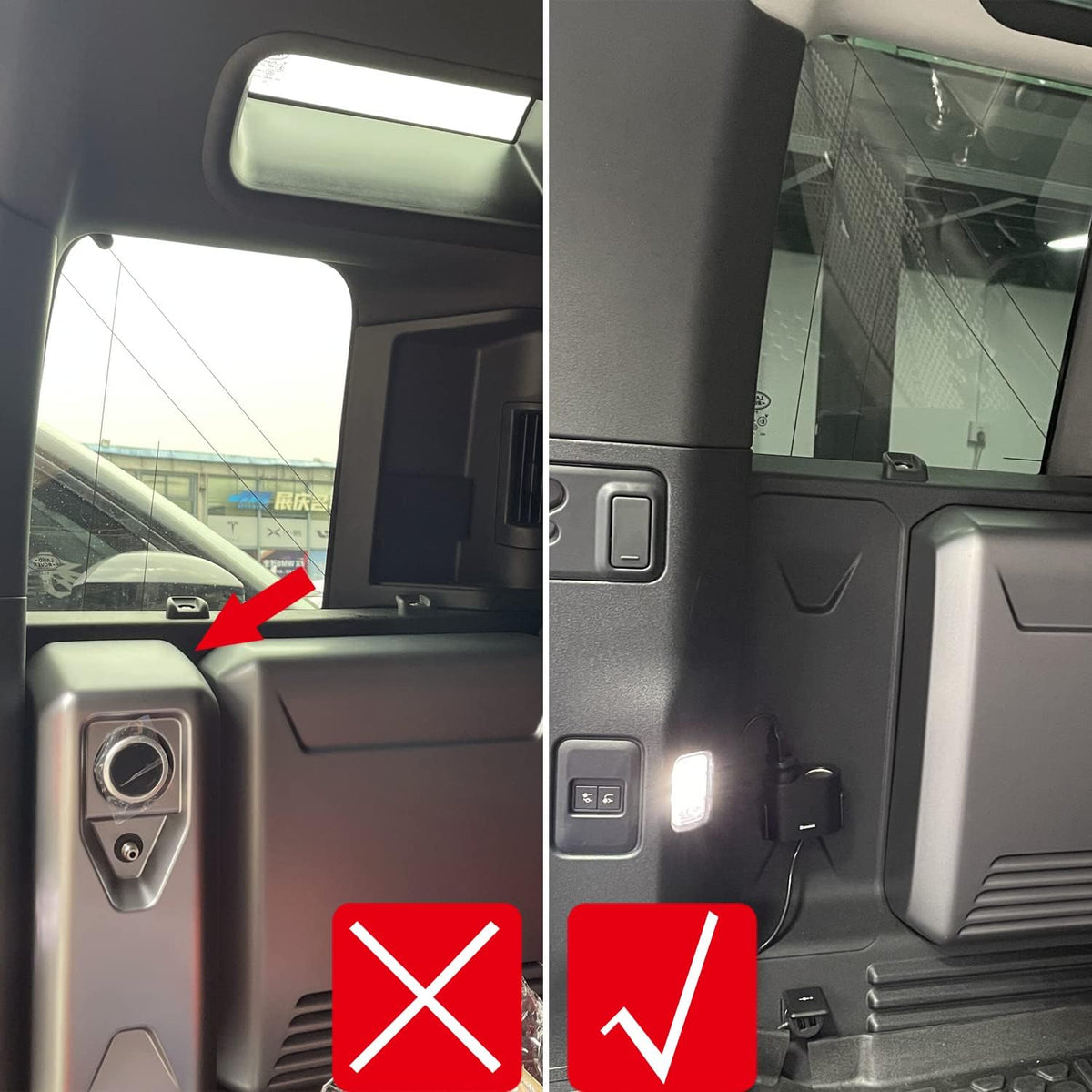HIGH FLYING for Land Rover Defender 4dr 2020-2025 Car Rear Trunk Side Cargo Rack Organizer Modular Storage Box Basket System Luggage Carrier Storage Box Driver Side Aluminum Alloy