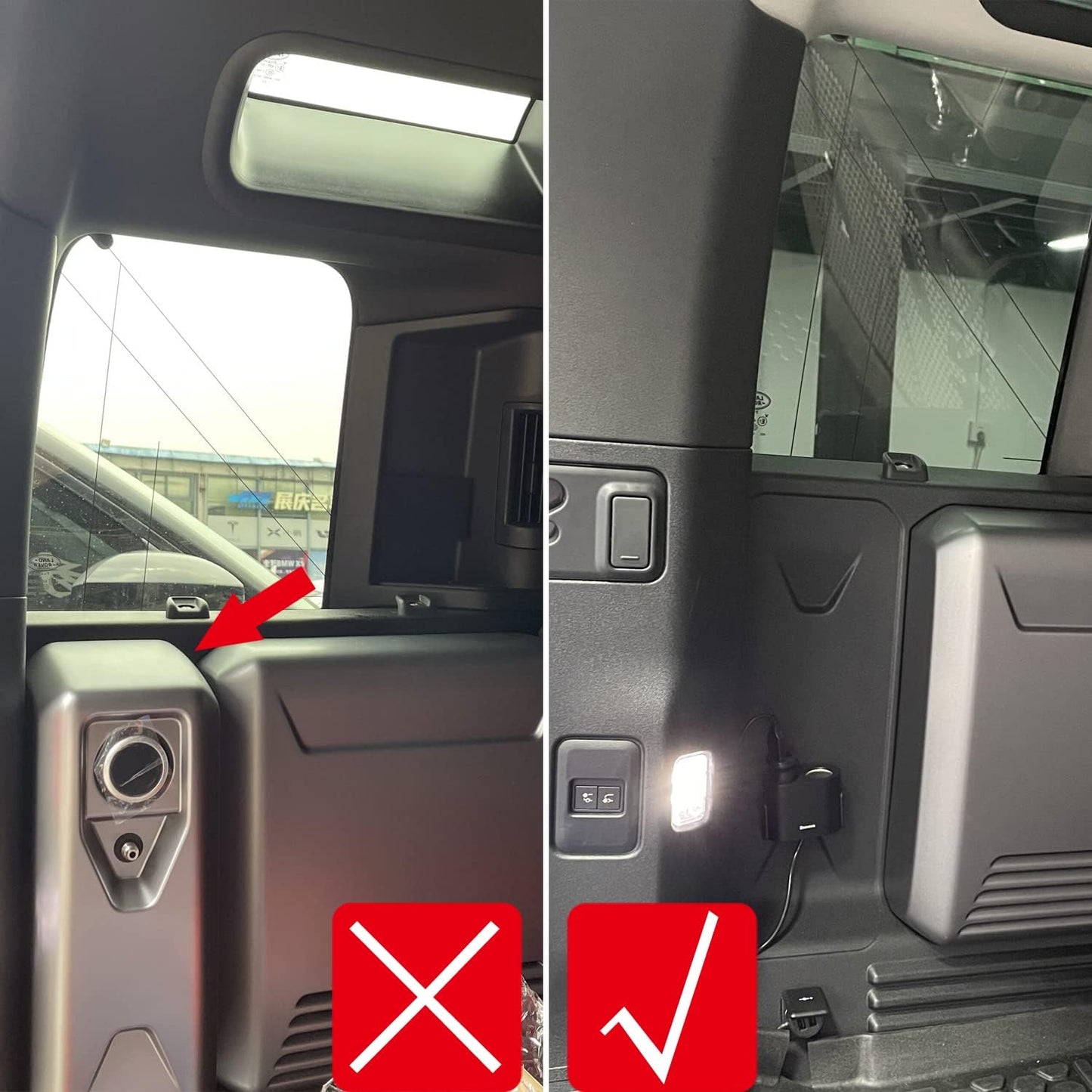 HIGH FLYING for Land Rover Defender 4dr 2020-2025 Car Accessories Modular Storage Trunk Organizer L+R Molle Storage Boxes*2 Luggage Carrier Aluminum Alloy (NOT Fit Third Row with Cupholder)