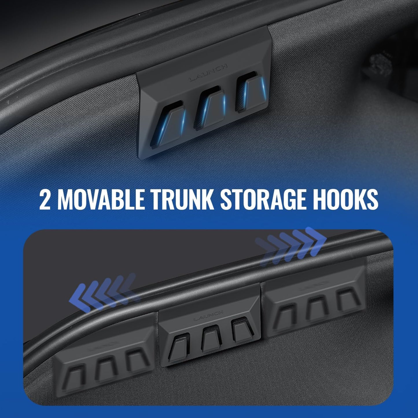 GEEDAR Tesla Model Y Juniper Trunk Organizer Set, 2 Trunk Storage Bins with TPE Lid + 2 Rear Trunk Organizer Hooks, Rear Trunk Side Storage Box for Model Y Juniper 2025 2026 Interior Accessories
