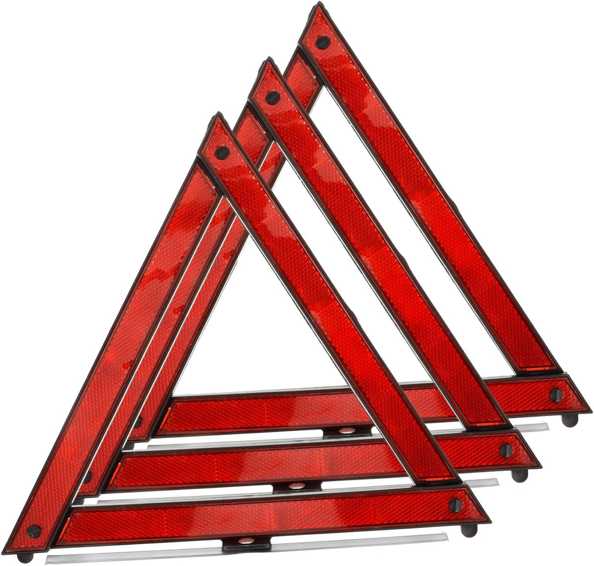 3pcs Reflective Warning Triangles Durable Plastic Road Safety Signs