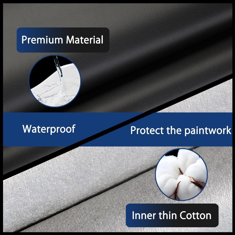 Half Car Cover Car Cover for Sunshade Half Car Body Cover Snow Cover Waterproof Universal Black 210D with Cotton (SUV/MPV)