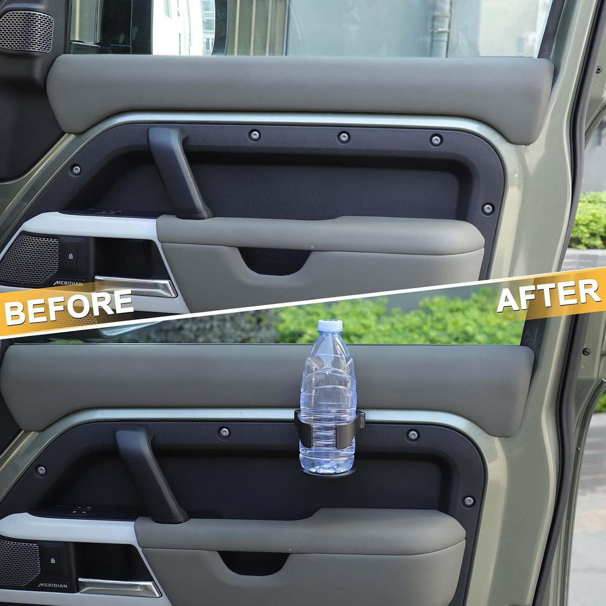 Dashboard Cup Holder Compatible with L@nd Rover Defender 90/110/130 2020-2025 Accessories, Cup Holder Expander for LR Defender 2024, Black Cup Drink Holder 1Pcs (Style B, Door)