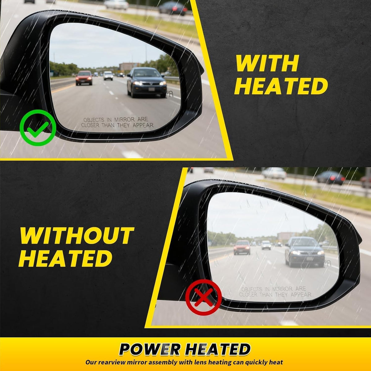 Right Side Mirror Assembly Compatible with RAV-Four 2015-2018